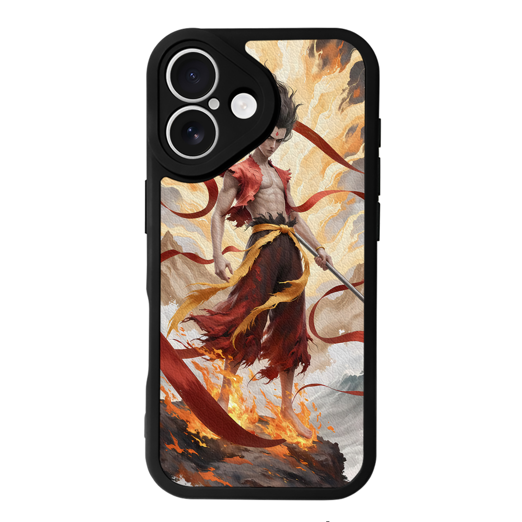 （画像用） Ne Zha 2 ナタ 魔童の大暴れ 【iPhone 16シリーズ対応】シリコンスマホケース（レザー調） 材質：シリコン